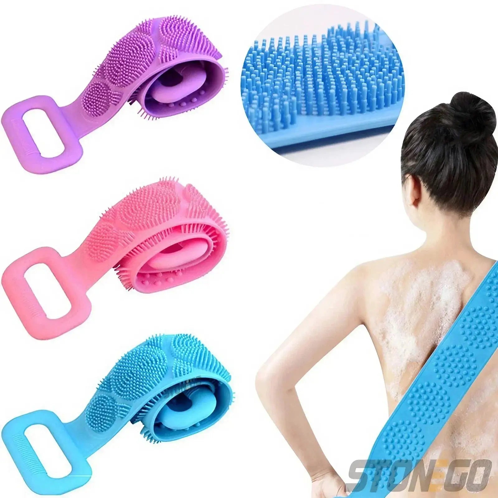 Silicone Bath Towel Massage Bath Brush Long Strip For Back