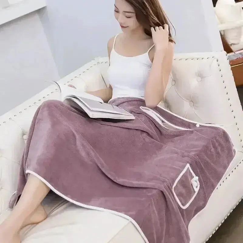 Women Wearable Bath Towel 140x85cm Fast Drying Spa Beach