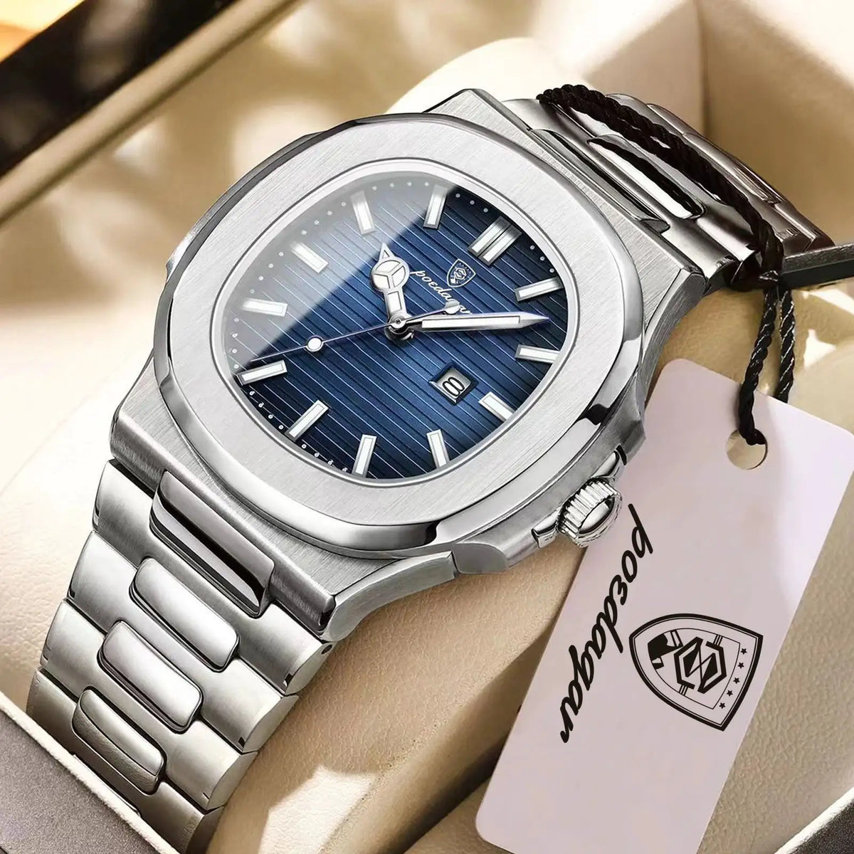 Poedagar Luxury Square Wristwatch — product view 9