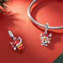 Sterling Silver Christmas Charm Santa