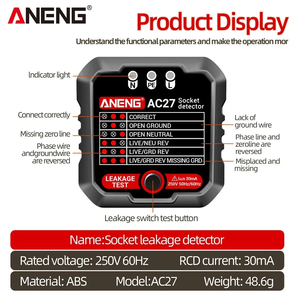 Socket Tester Voltage Test Aneng
