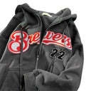 Women Letter Embroidery Oversized Hoodies Casual Jacket