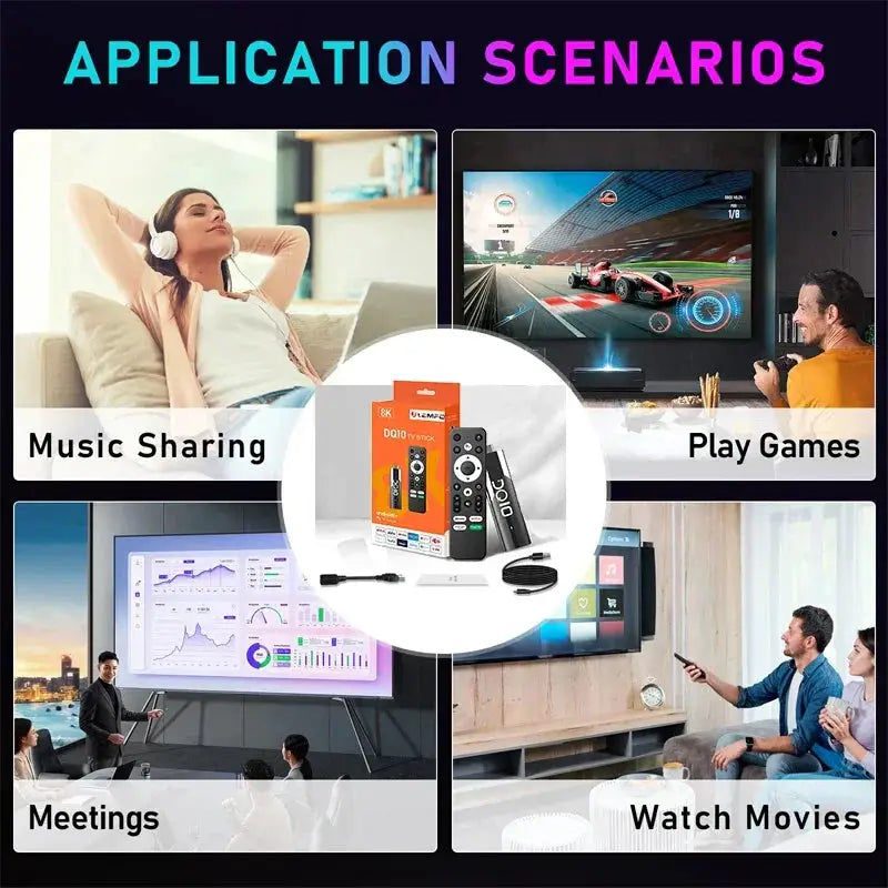 LEMFO DQ10 ATV Mini TV Stick Android 13 8K 4K WiFi 6