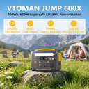 Jump 600X Portable Power Station 600W, 299Wh LiFePO4 Battery | 1200W Surge AC Outlet, PD 60W USB-C, 2-In-1 Solar, Customized