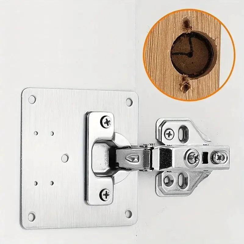 10Pc Cabinet Hinge Repair Plate Kit for Cupboard Door Hardware - OurLum.com