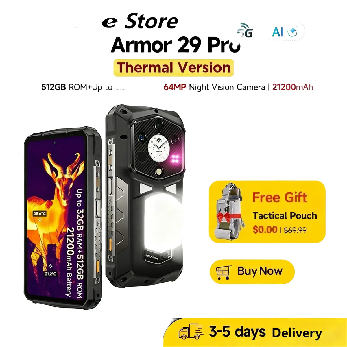 Ulefone Armor Pro Thermal Phone — product view 1