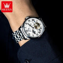 OLEVS Moon Phase Luxury Automatic Watch Roman Dial Steel