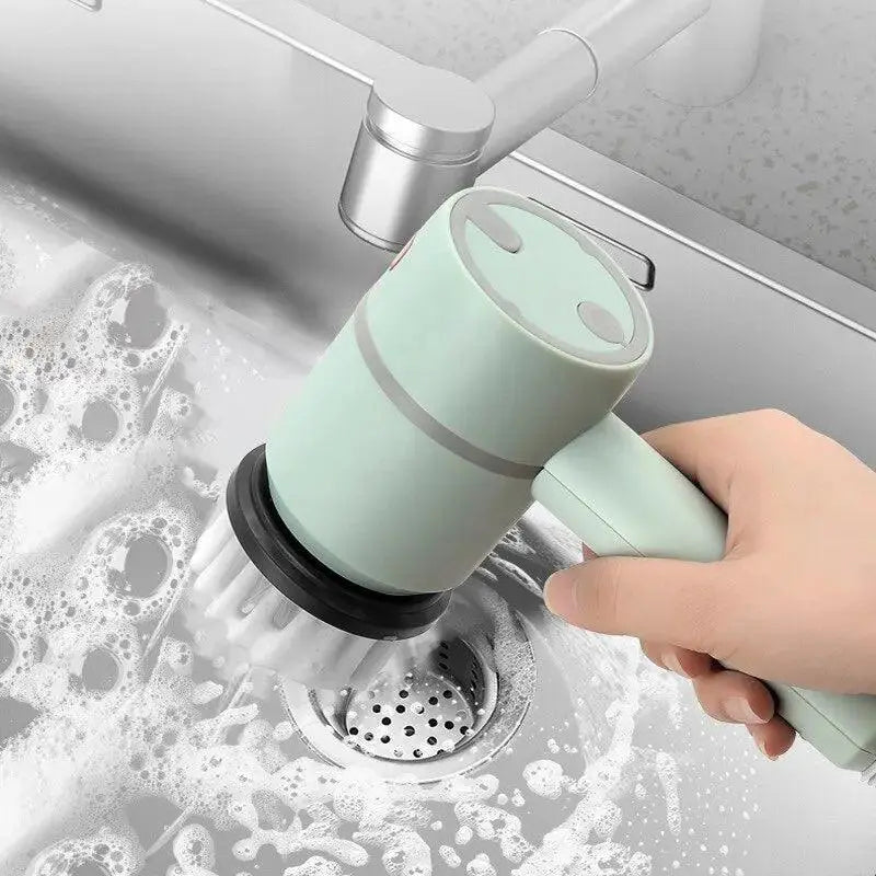 Electric Scrubber Brush Set USB Rechargeable Kit With Heads