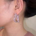French Style Small Fragrance Pink Wheat Ear Zircon Earrings