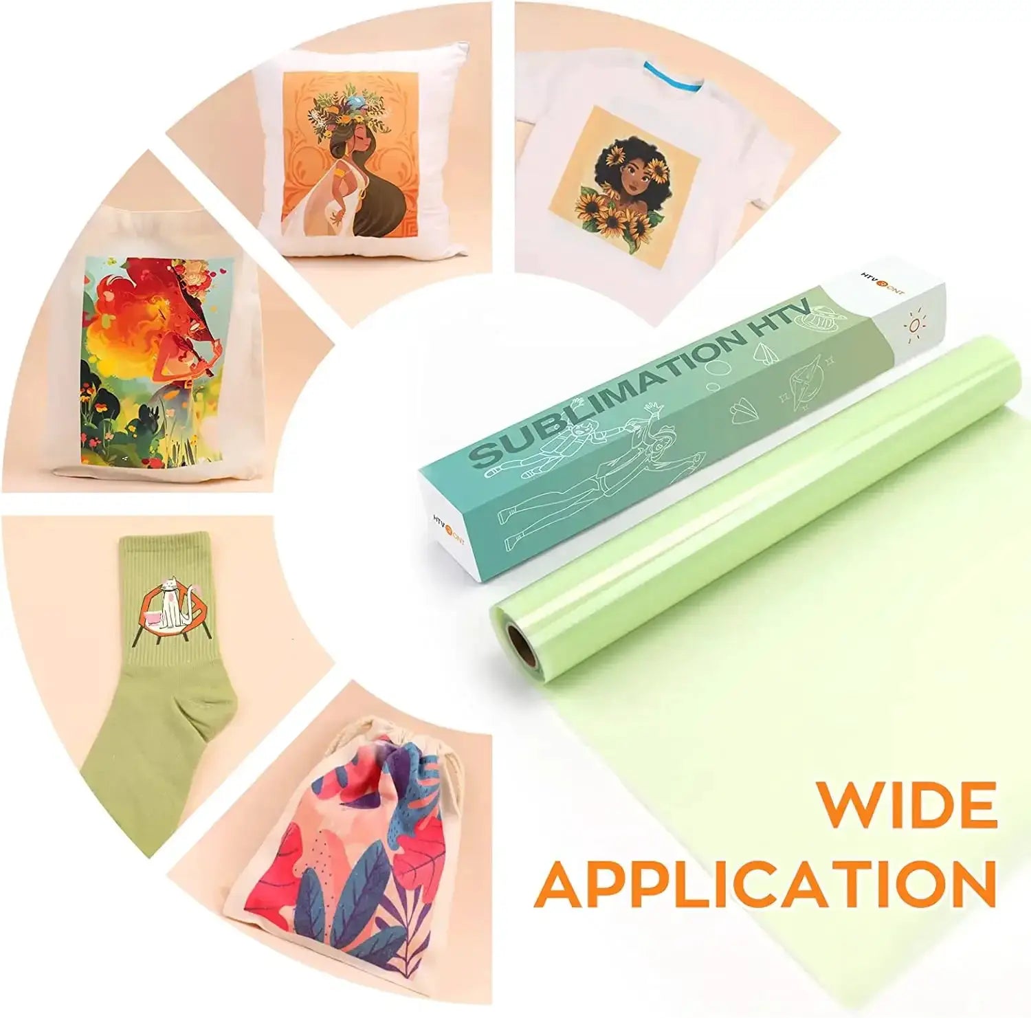 HTVRONT 12x10ft Sublimation Transfer Vinyl For Light Shirts