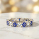 Moissanite Ring in Sterling Silver Grown