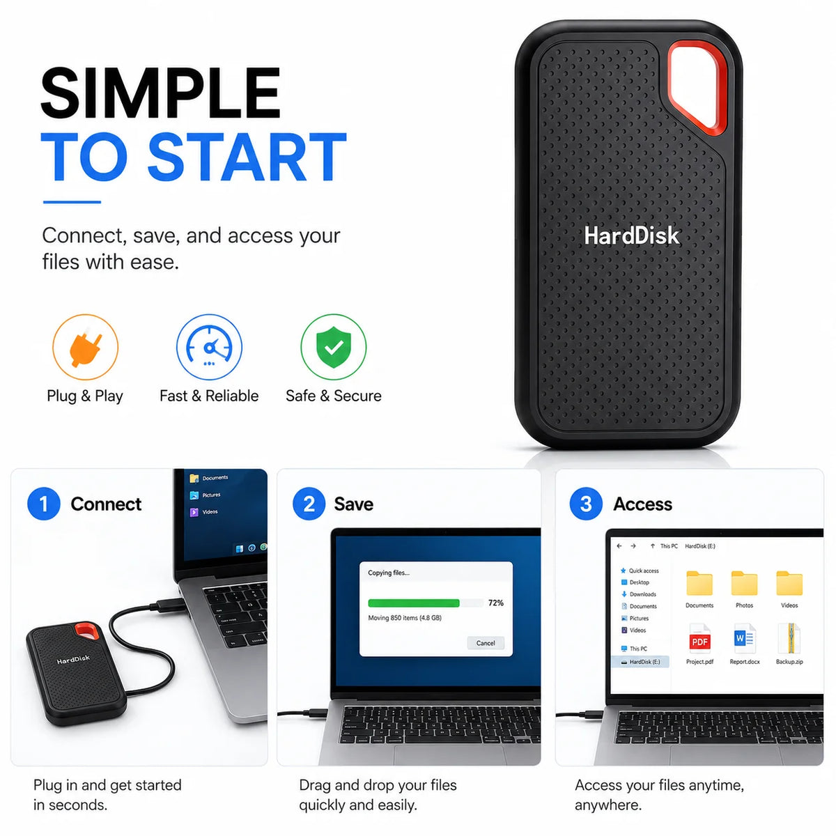 External SSD Hard Drive 2TB