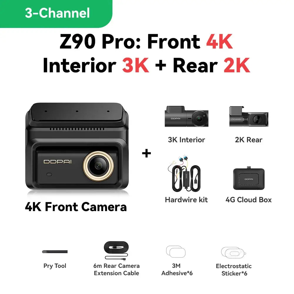 DdpaI - Video Recorder Dash Cam - 2-Channel United States Free 128GB SD Card - Variant 3 product image