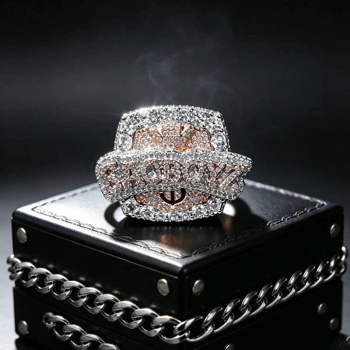 Men Silver Hip Hop Ring With Moissanite — product image 9