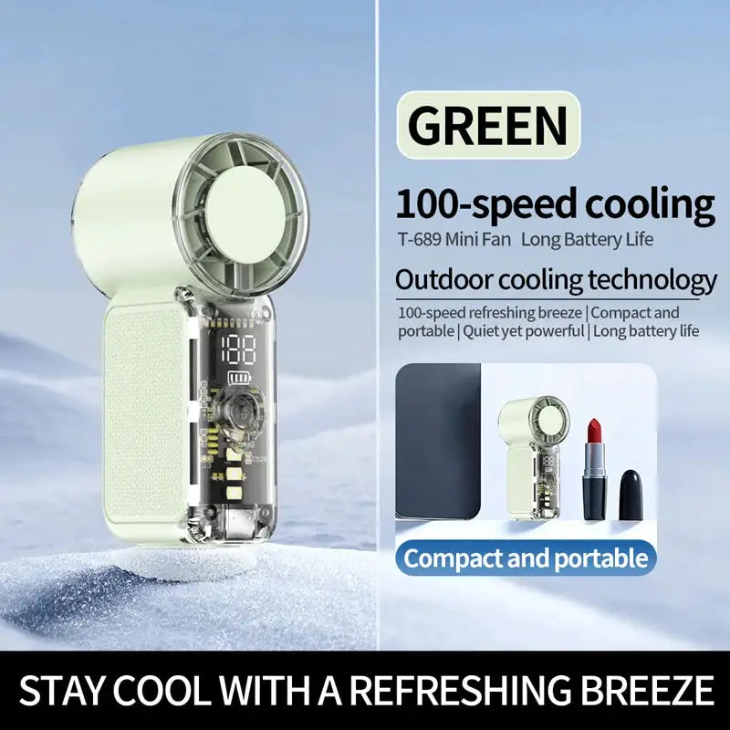 Mini Portable Handheld Fan Personal Pocket-Sized Digital Display — product view 14