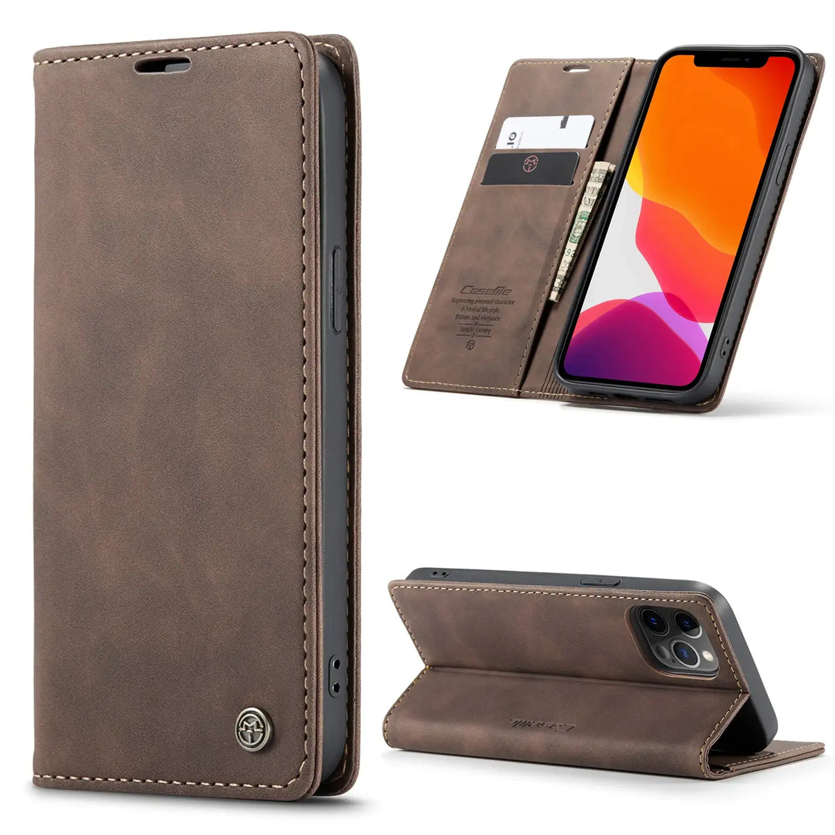 CaseMe Flip Case For iPhone Mini Pro Max Retro Magnetic — product view 8