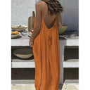 Women Strapless Backless Maxi Dress Sleepwear Loungewear Casual Loose Fit Summer