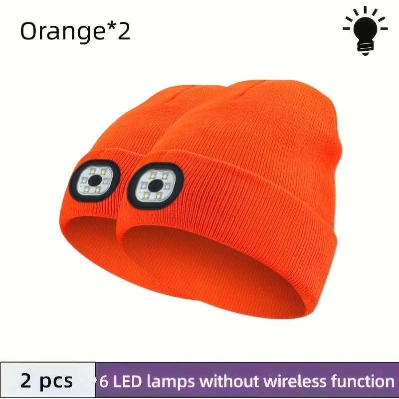 LED-Lit Knit Beanie USB-Rechargeable 4-Light