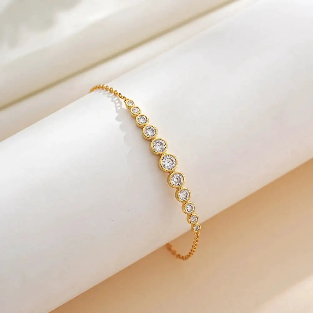Round Moissanite Jewelry in Sterling Silver Dainty — product view 4