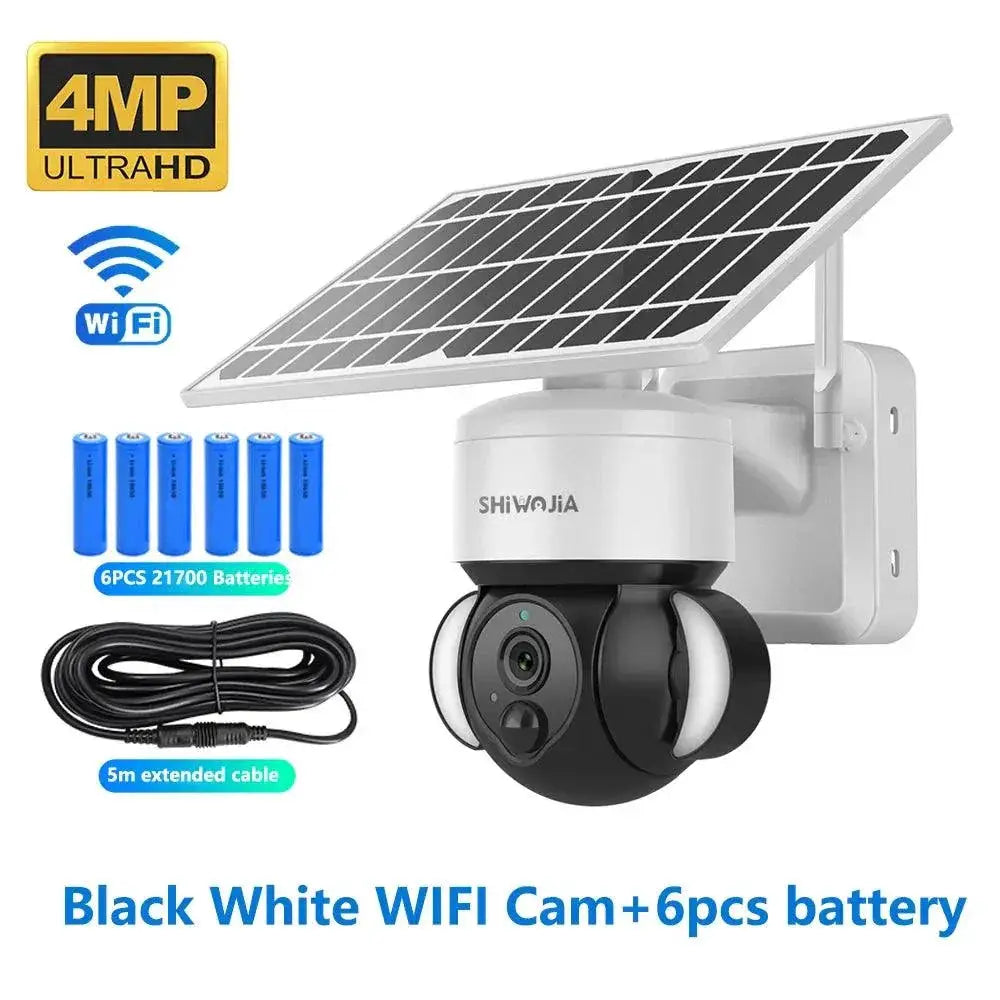 Outdoor Solar Security Camera for Home Edition AA — Black 4G ADD 128GB
