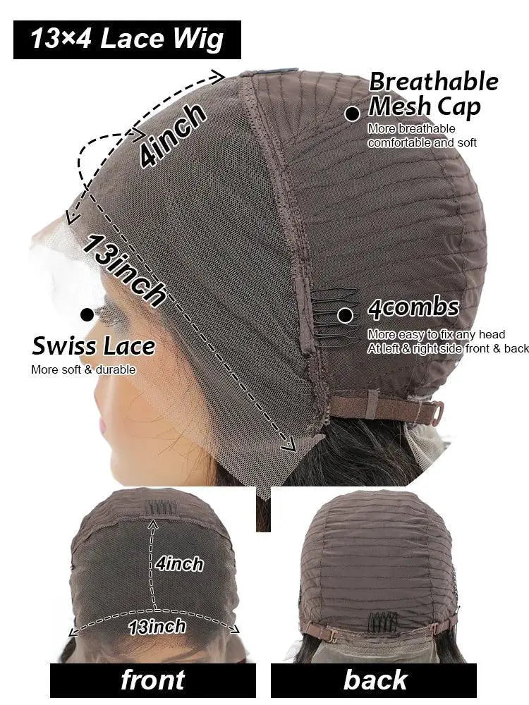 Premium 13x4 Lace Front Glueless Remy Short Bob Wig