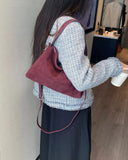 Autumn Winter Luxury Suede Leather Tote Bag For Women Crossbody