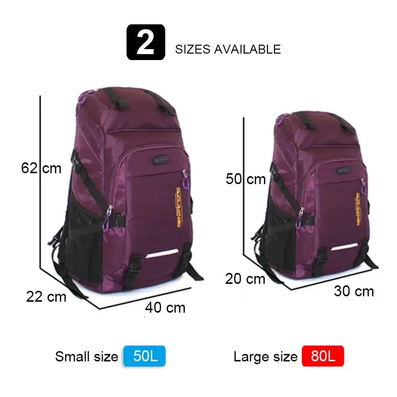 80L 50L Outdoor Backpack For Men Women Travel Rucksack