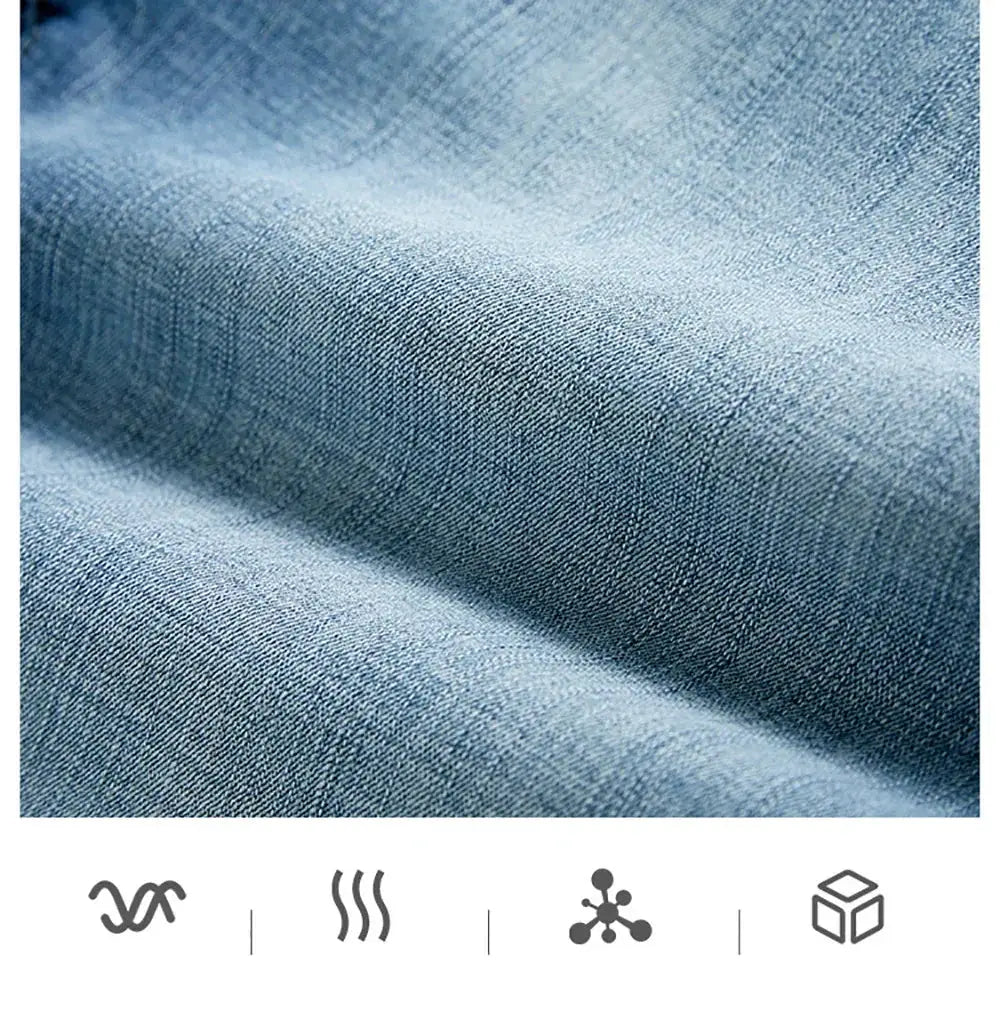 Summer Classic Denim Shorts For Men Casual Blue Jeans
