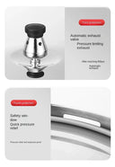 Pressure Cooker Induction Compatible Pot 18cm Stainless Steel