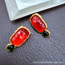 Geometric Jelly Translucent Gemstone Stud Earrings for Women