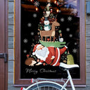 Cheerful Santa & Xmas Tree Window Decals for Holiday Decor
