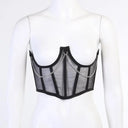 Punk Metal Chain Lace Bustier Corset Edgy Waist-Cinching Style