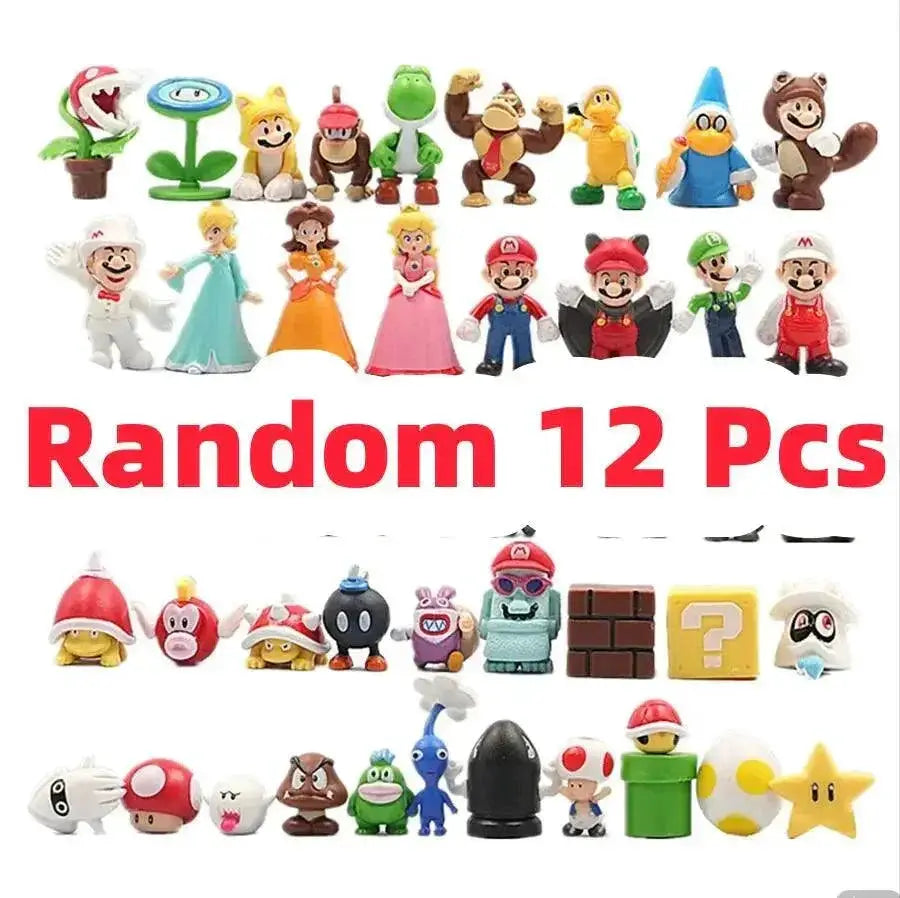 Bowser Anime Figures Set With Storage Bag Super Mario Bros