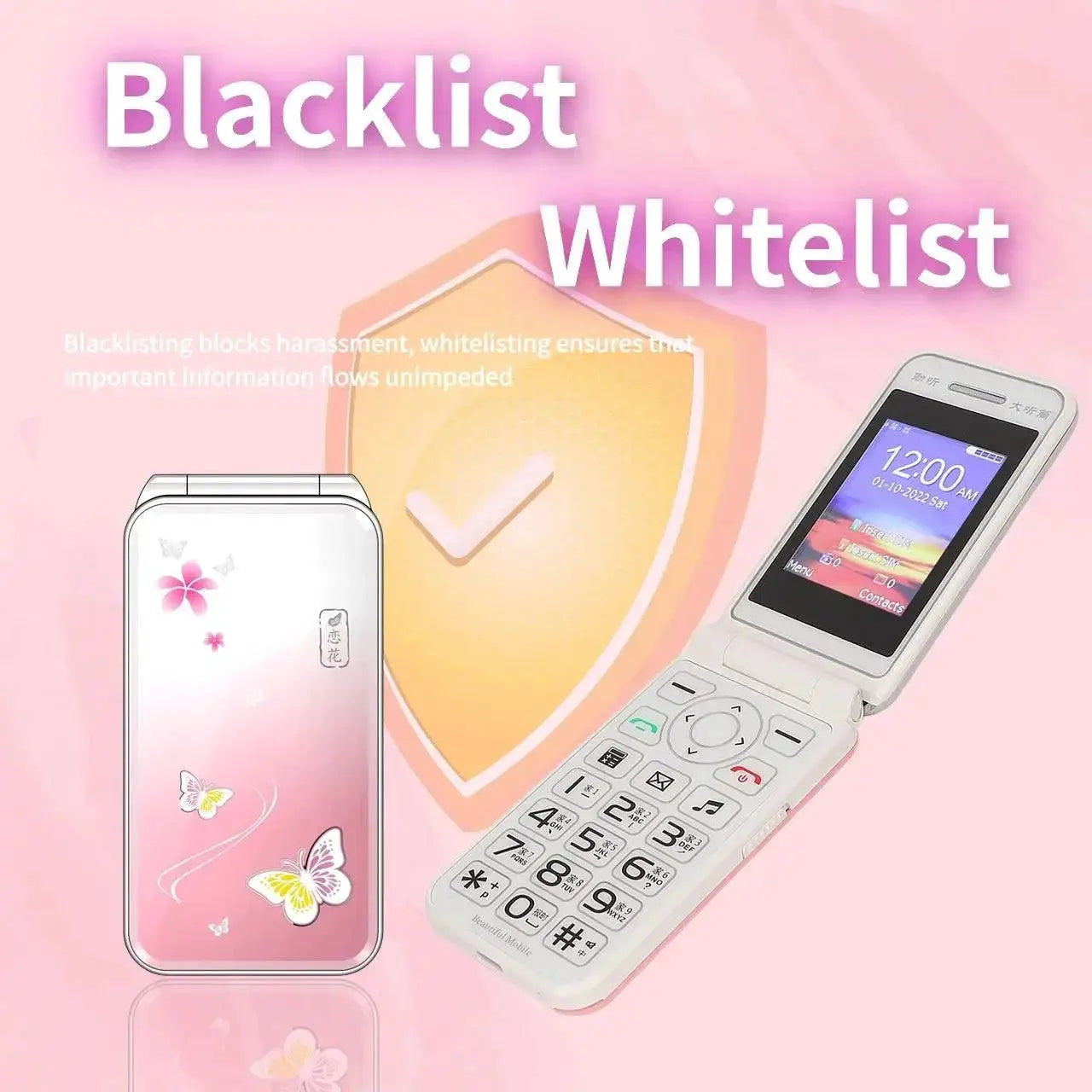 Mafam Women Flip Phone With Handwriting Touch Display