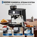 Stainless Steel Espresso Machine with Grinder – , Metal