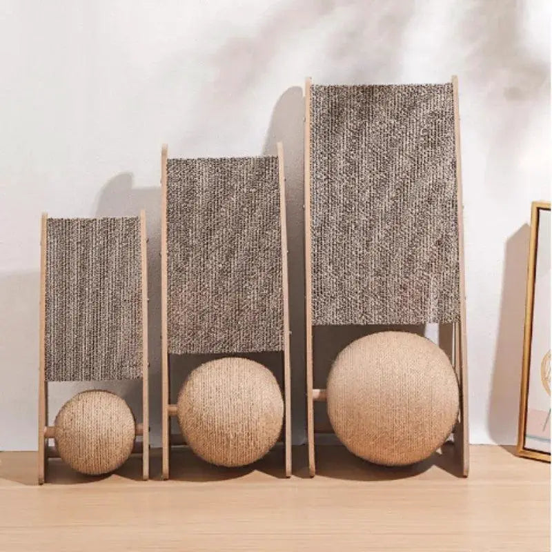 Cat Scratch Board With Vertical Ball Toy For Cats Playground