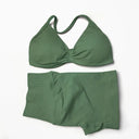 Seamless Yoga Set Women Strappy Bra High Waist