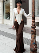 NIBBER V Neck Evening Dress