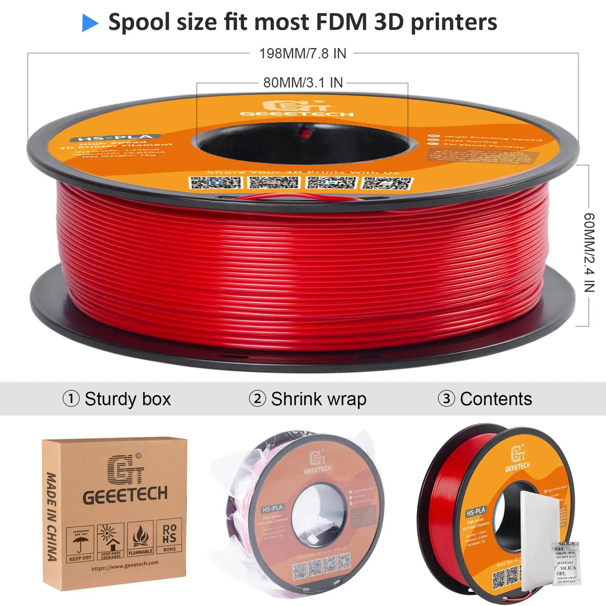 Geeetech High Speed PLA Filament 1Kg — Apple Green United States — product view 6