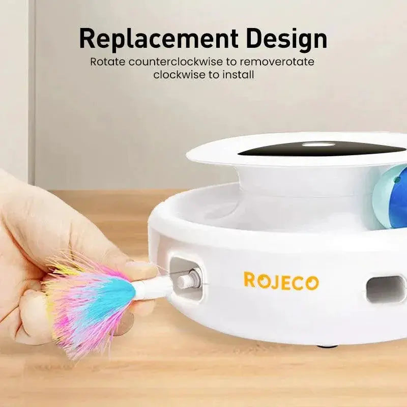 ROJECO Smart Interactive Cat Dog Toy Set With Feather Balls
