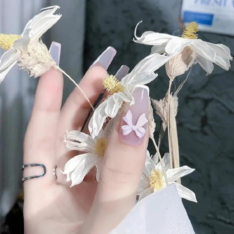 Ribbon Bow Nail Art Kit Elegant Black White Design Set