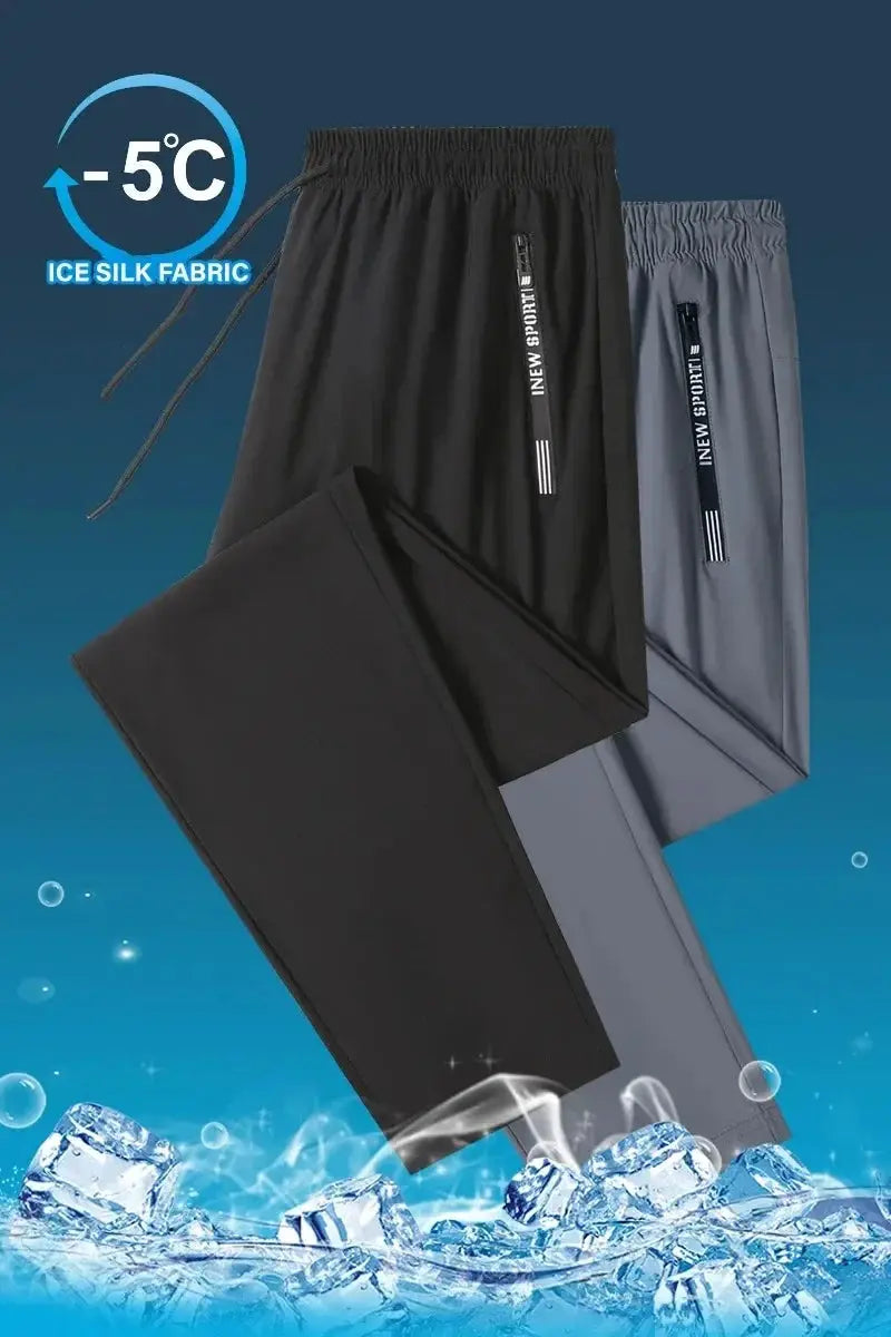 Ice Silk Mens Summer Sports Quick Dry Casual Pants