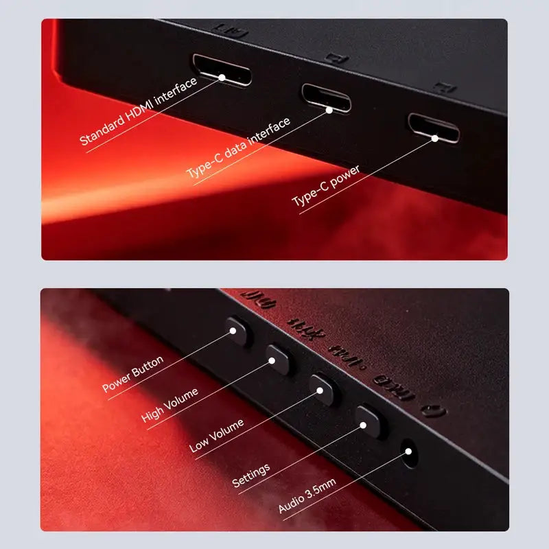 14 Inch Portable Display 60Hz Resolution 1366*768 TN Panel 16:9 250cd/㎡ Brightness 3ms Response Portable Monitor For LaptopPhone