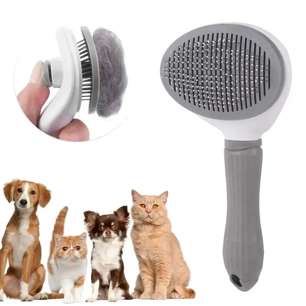 Automatic Pet Hair Removal Comb With Stainless Steel Needle