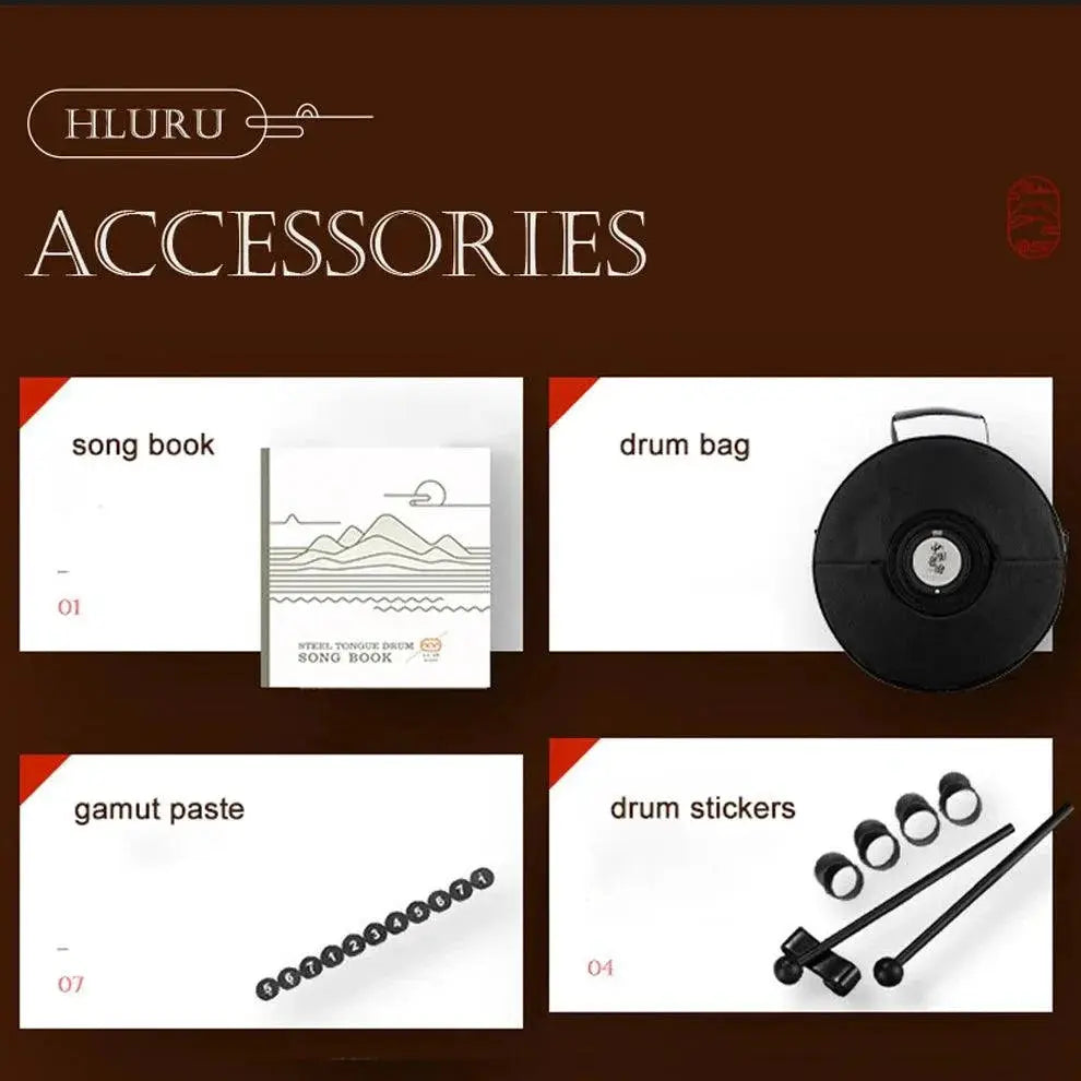 Hluru Music Drum 15 Notes Glucophone Steel Tongue Drum