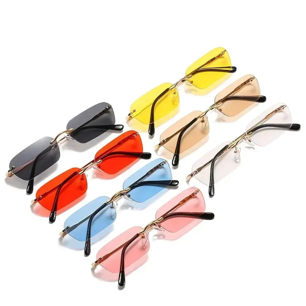 Unisex Rimless Rectangle Sunglasses UV400 Protection - OurLum.com