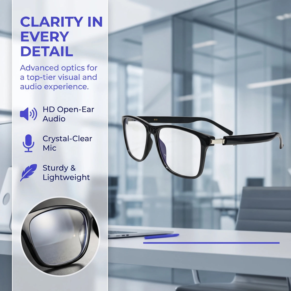 Smart Bluetooth Glasses Magnetic Sunglasses
