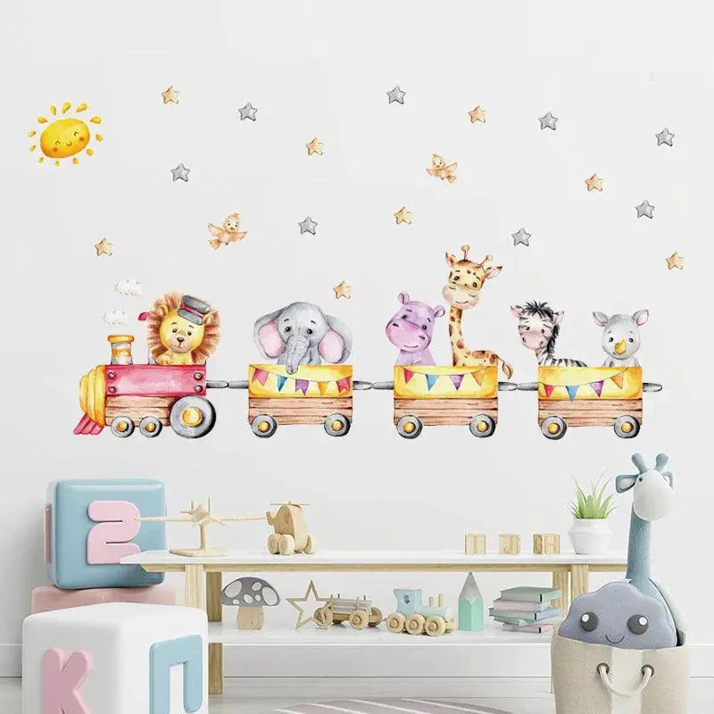 Whimsical Nordic Animals Wall Decals For Kids Room Decor