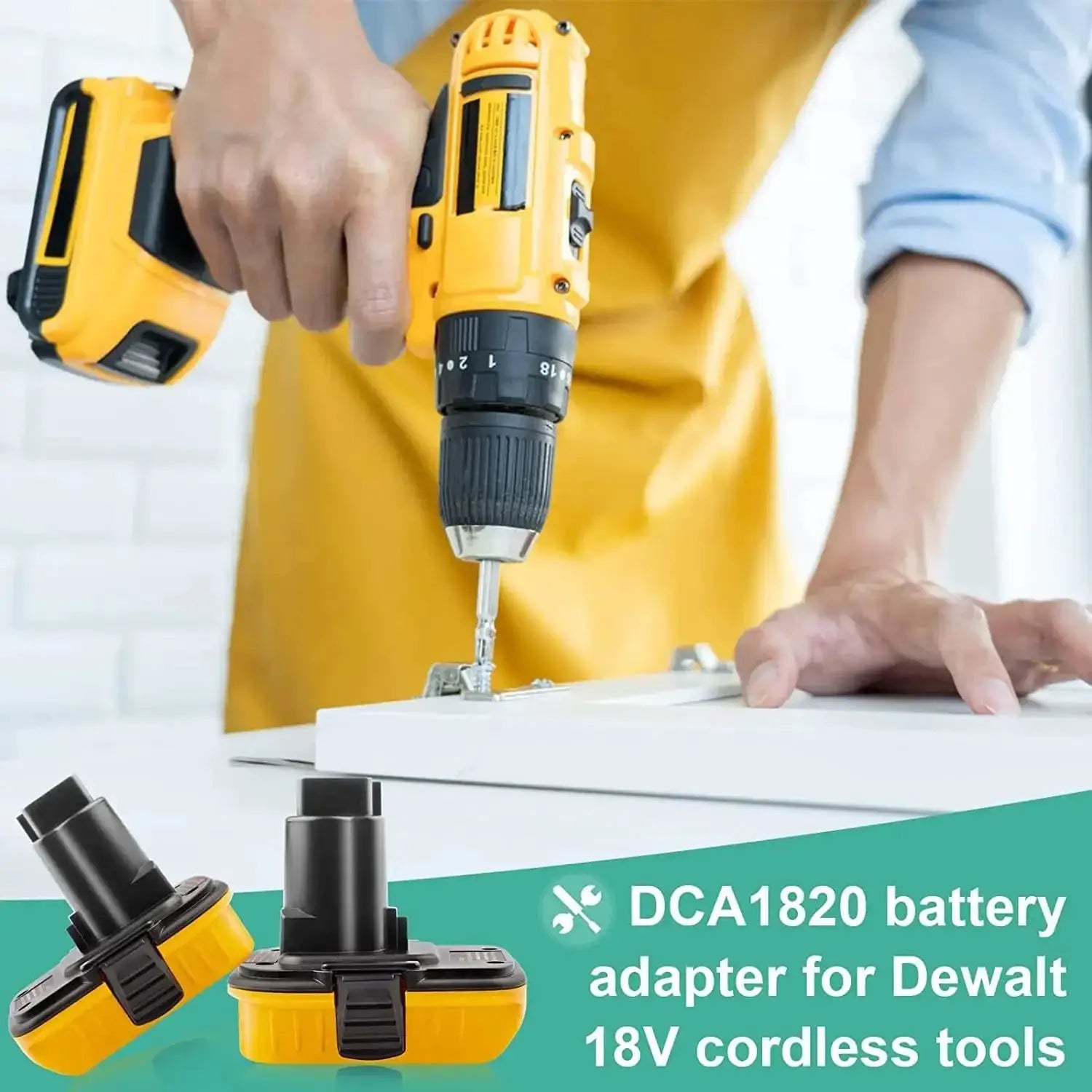 DCA1820 20V Battery Adapter For Dewalt 18V Tools Use