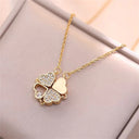 Fashion Retro Lucky Four Leaf Clover Necklace Gift for Women